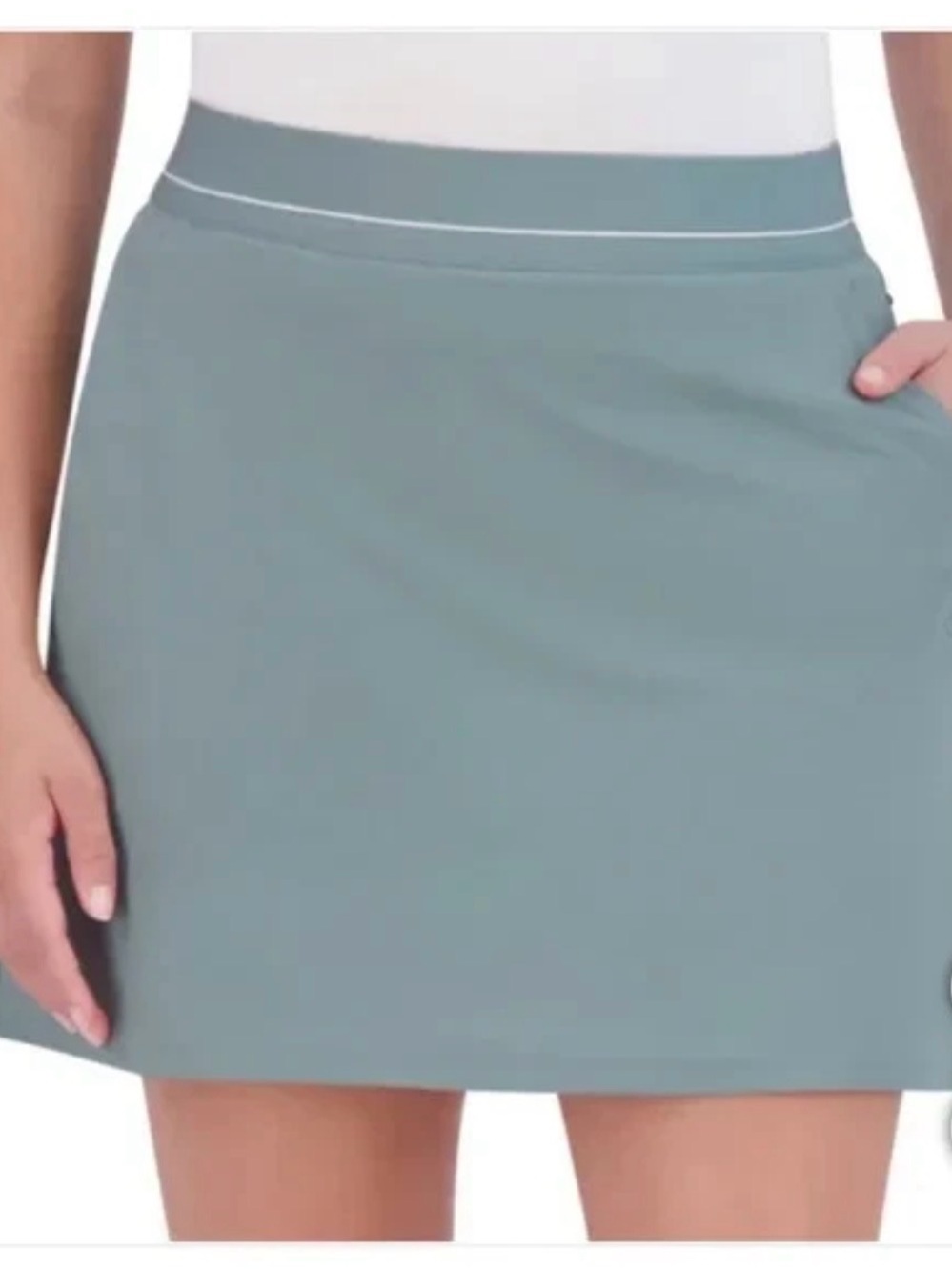 Soybu Mini Skirt in Dusty Teal Blue